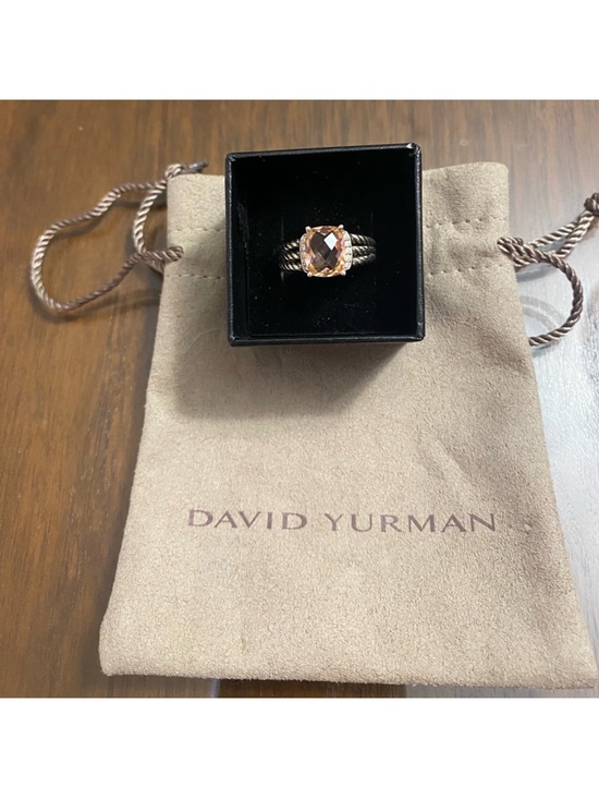 David Yurman Jewelry - David Yurman Morganite and diamond petite Wheaton ring size 8.5